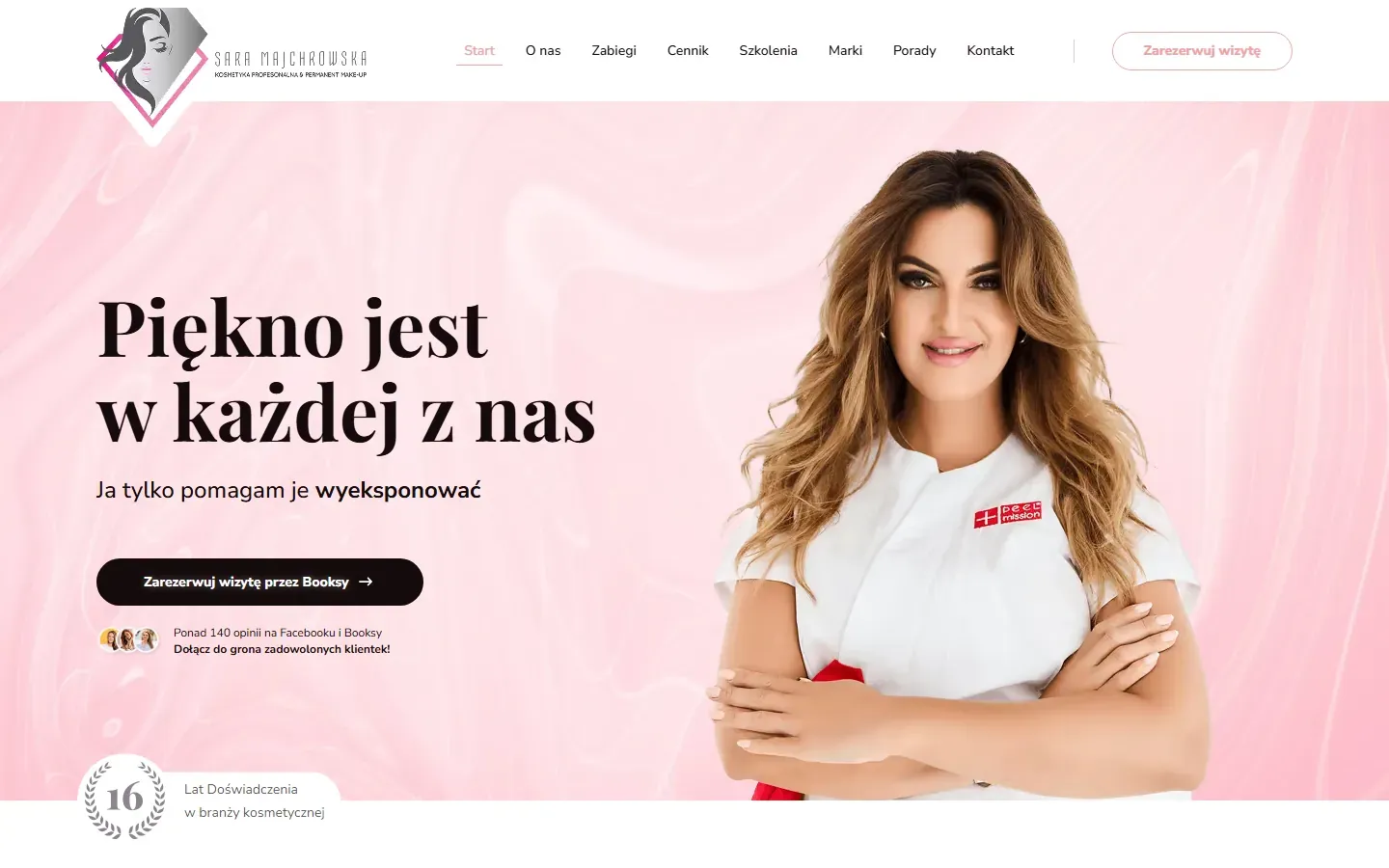 The saramajchrowska.pl website, one of my projects