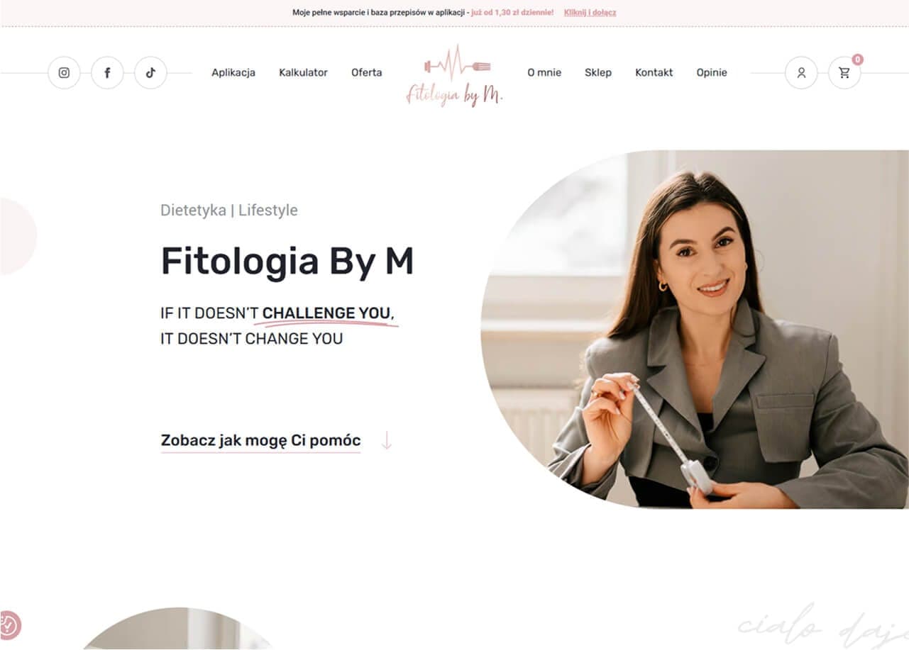 Strona fitologia.eu po przeprojektowaniu