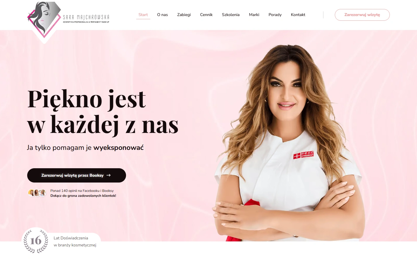 Realizacja saramajchrowska.pl - widok desktop