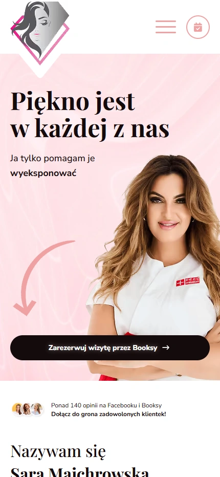 Realizacja saramajchrowska.pl - widok mobile